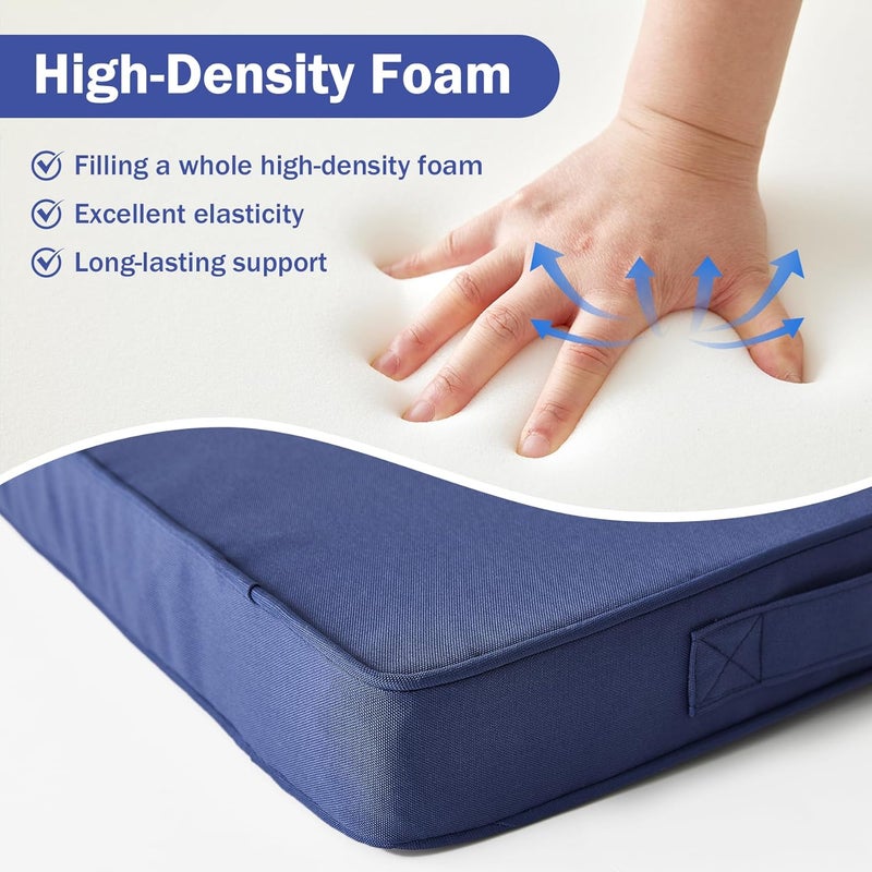 IPYNBAP Outdoor Cushions, Outdoor Chair Cushions 24x24x4 Inch, Cushions for Outdoor Furniture with Removable Cover, Waterproof & Fade Resistant Outdoor Seat Cushions for Patio, Lawn, Navy Blue - Image 5